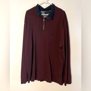 Nautica Men’s Burgundy Quarter Zip PullOver